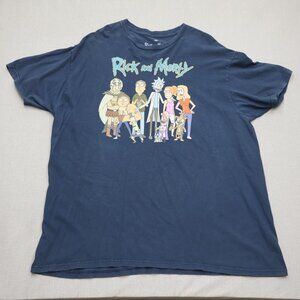 Rick And Morty Characters T-shirt Size 2XL Unisex Navy Blue
